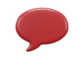 Isolated red speech bubble for dialog messages and conversation communication concept