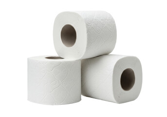 Isolated stack of bathroom tissue for hygiene, sanitary uses in commercial & private settings