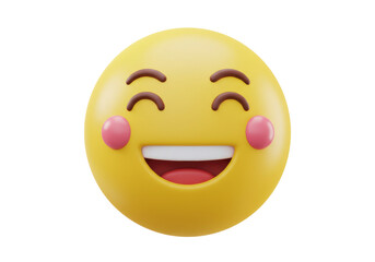 Isolated Expression of Joyful Smiling Face Emoji with Happiness and Delight Feelings