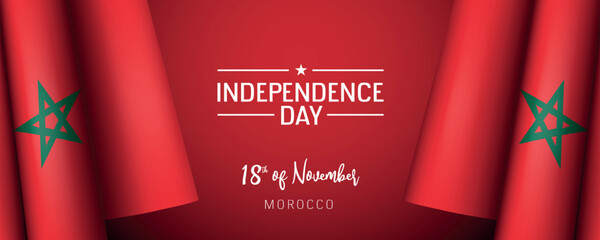 Morocco independence day vector banner, greeting card.