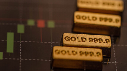 Obraz premium Gold Bars and Financial Chart — Investment and Market Price Concept 