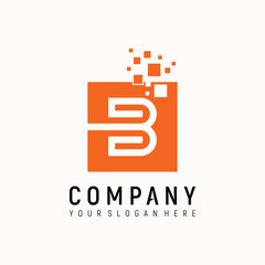 letter B pixel Modern Design Logo Concept Vector Template