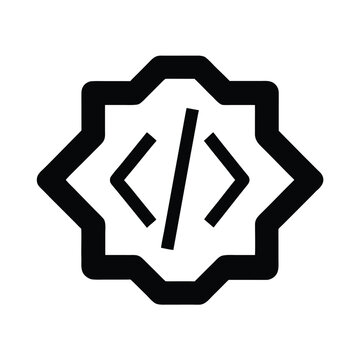 Flat Style Coding Brackets Programming Icon