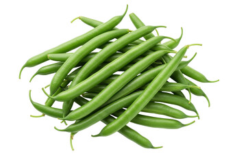 Isolated group of green beans, healthy vegetable, fresh and nutritious snack, ingredient