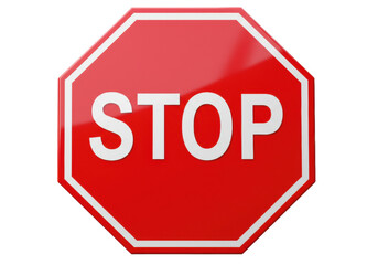 Isolated STOP sign, signifying control and safety with a regulatory octagon symbol