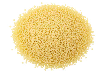 Isolated Heap of Raw Couscous Ready to Cook for Meal Preparation, Light-Yellow Pasta Food