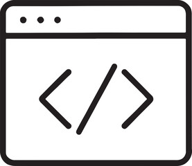Code Window Icon: A simple yet effective icon of a code window, featuring code symbols, ready for various digital concepts.