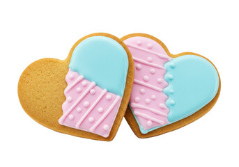 Isolated Valentine's Day sugar cookie treats for romantic sweet holiday celebration present