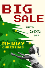 Festive sale event with big discounts during Christmas season celebration
