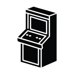 Flat Vector Icon Of Arcade Machine Game