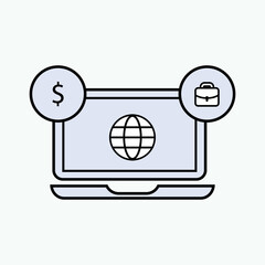 Online Business Icon. Trade Technology,  E Commerce Symbol.