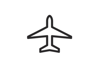 A black and white drawing of an airplane