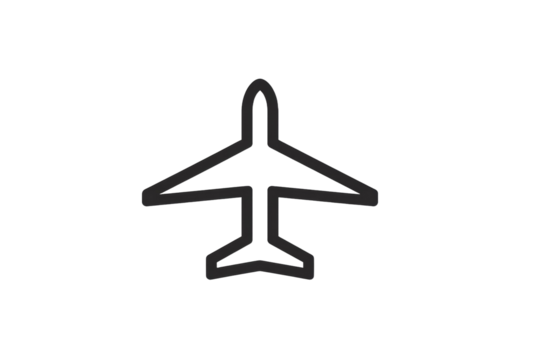 A black and white drawing of an airplane - Powered by Adobe