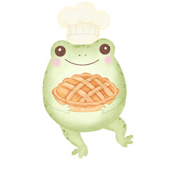 frog with pie