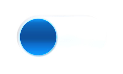 Liquid glass morphism Blue circle button modern flat design element isolated on white background for website and app interface