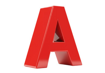 Isolated Red Letter A Stands Tall A Captivating 3D Rendering for Graphic Design and Branding Needs
