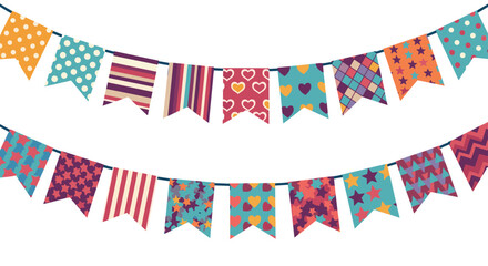 Colorful Bunting Flags for Festive Celebrations and Parties.