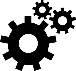 Cogwheel group black vector icon gear set simple glyph design