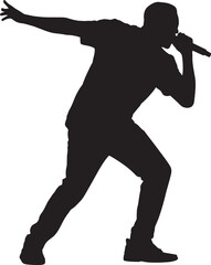 Dynamic Silhouette of a Singer Performing Live
