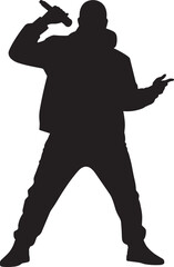 Dynamic Silhouette of a Singer Performing Live