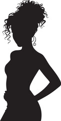 Silhouette of a Woman with Curly Hair