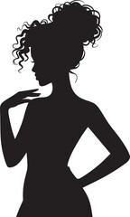 Silhouette of a Woman with Curly Hair