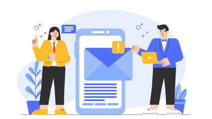 Email Marketing and Lead Generation Illustration Flat Vector Illustration