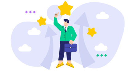 Business Success and Achievement Illustration Flat Vector Illustration