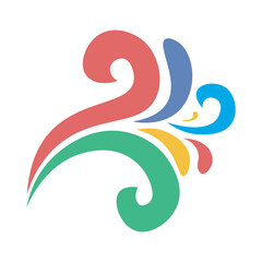 Colorful Abstract Rainbow Swirl Icon