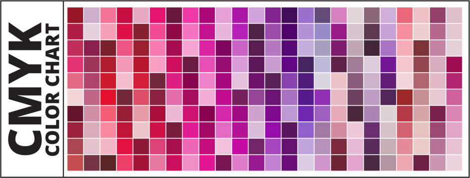 Red to Purple Color Bridge Coated CMYK. Color Chart. Print Test Page. CMYK, Pantone. Vector color palette. PANTONE-05.eps