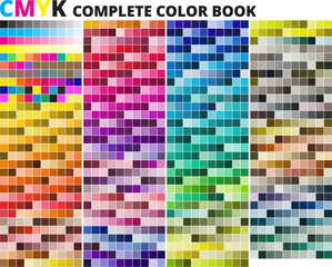 CMYK Complete Color Book. Color Chart. Print Test Page. Color Numbers or Names. CMYK, Pantone, HEX HTML codes. Vector color palette - 02.eps © Muhammad