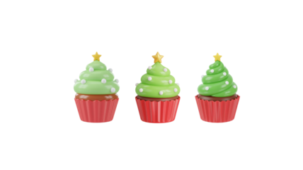 Cupcake with tree 3d png