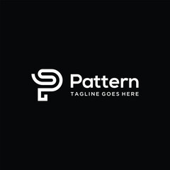 Fototapeta premium Modern Initial Letter P with minimalist geometric line pattern for digital identity branding logo design