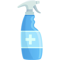 Blue Spray Bottle With White Plus Sign Symbol Representing Cleaning Or Disinfectant Product For Sanitization And Hygiene Purposes Isolated On Transparent Background