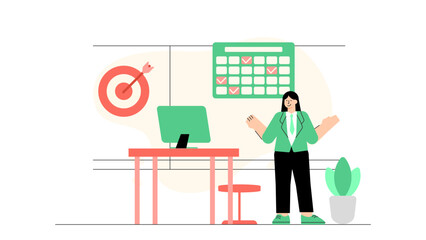 Corporate Office Environment Flat Vector Illustration