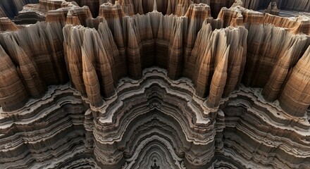 Abstract Canyon Erosion &mdash; Layered Geological Art in Earthy Tones