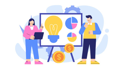 Creative Team Planning Business Launch Flat Vector Illustration