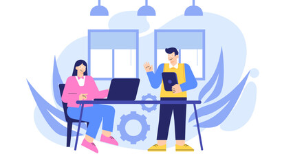 Business Conference and Event Flat Vector Illustration