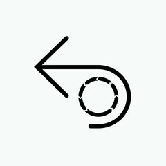 Turning Point Icon. The Past. Response, Back Symbol. 