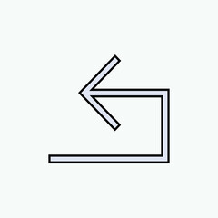 Turning Point Icon. The Past. Response, Back Symbol. 