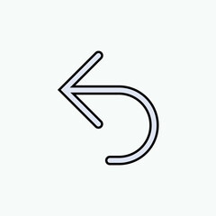 Turning Point Icon. The Past. Response, Back Symbol. 