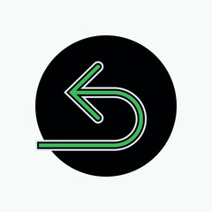 Turning Point Icon. The Past. Response, Back Symbol. 