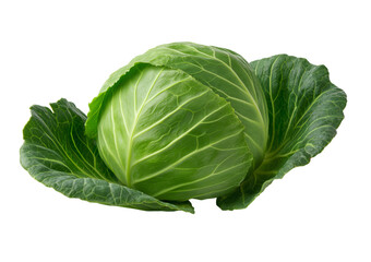 Obraz premium Green Cabbage Top Down View isolated on a transparent background