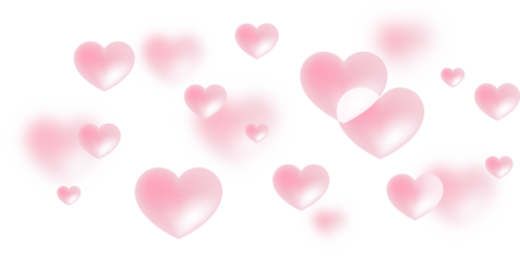 3d pink heart bokeh confetti