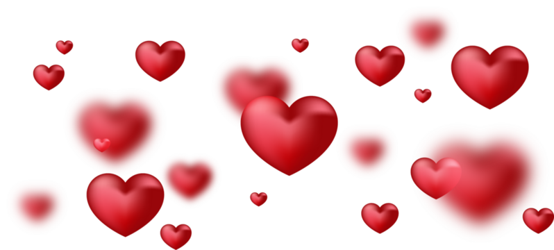 3d red heart bokeh confetti