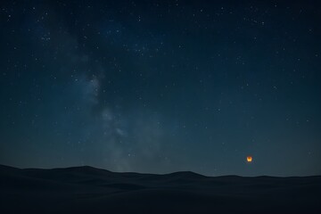 Diwali Lantern Shining Under Milky Way Galaxy