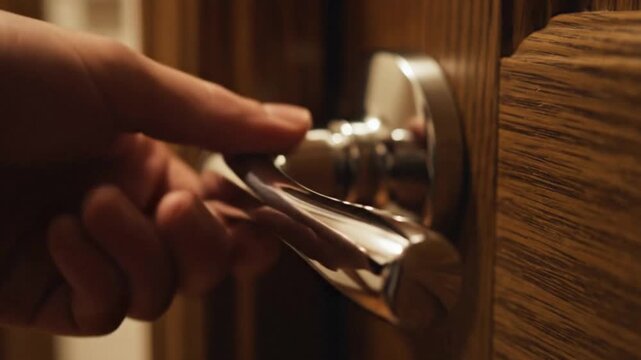 Hand on Door Handle Access, Privacy, and a Touch of Mystery