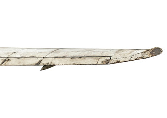 Worn airplane wing section