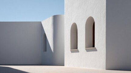 Smooth white background architecture building shadows.