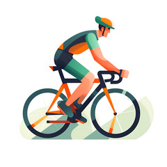 Fototapeta premium Dynamic Cyclist in Motion. A Vibrant Illustration of Road Cycling
